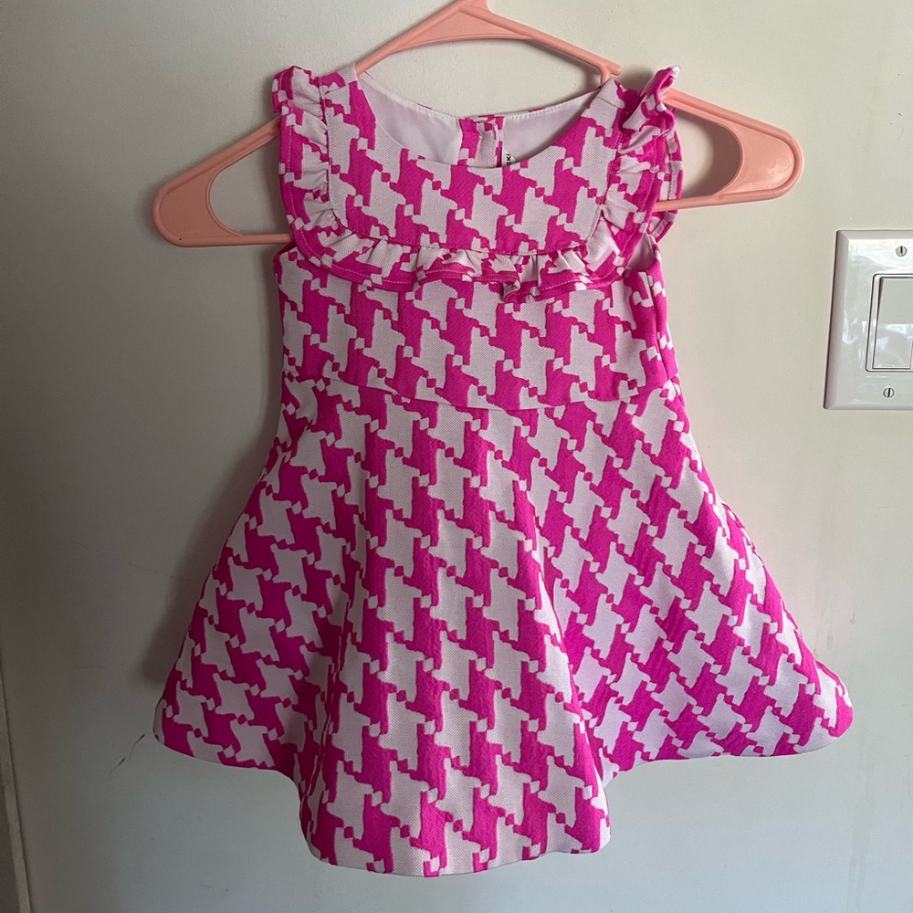 Janie & Jack pink houndstooth dress